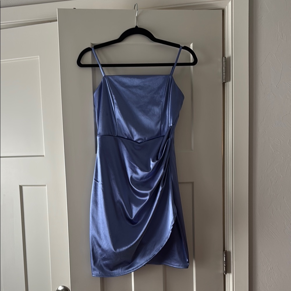 Honey and Rosie Blue Satin Dress